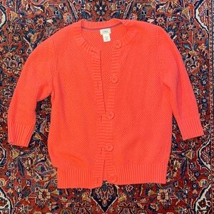 L.L. Bean Vibrant Coral Cardigan Sweater